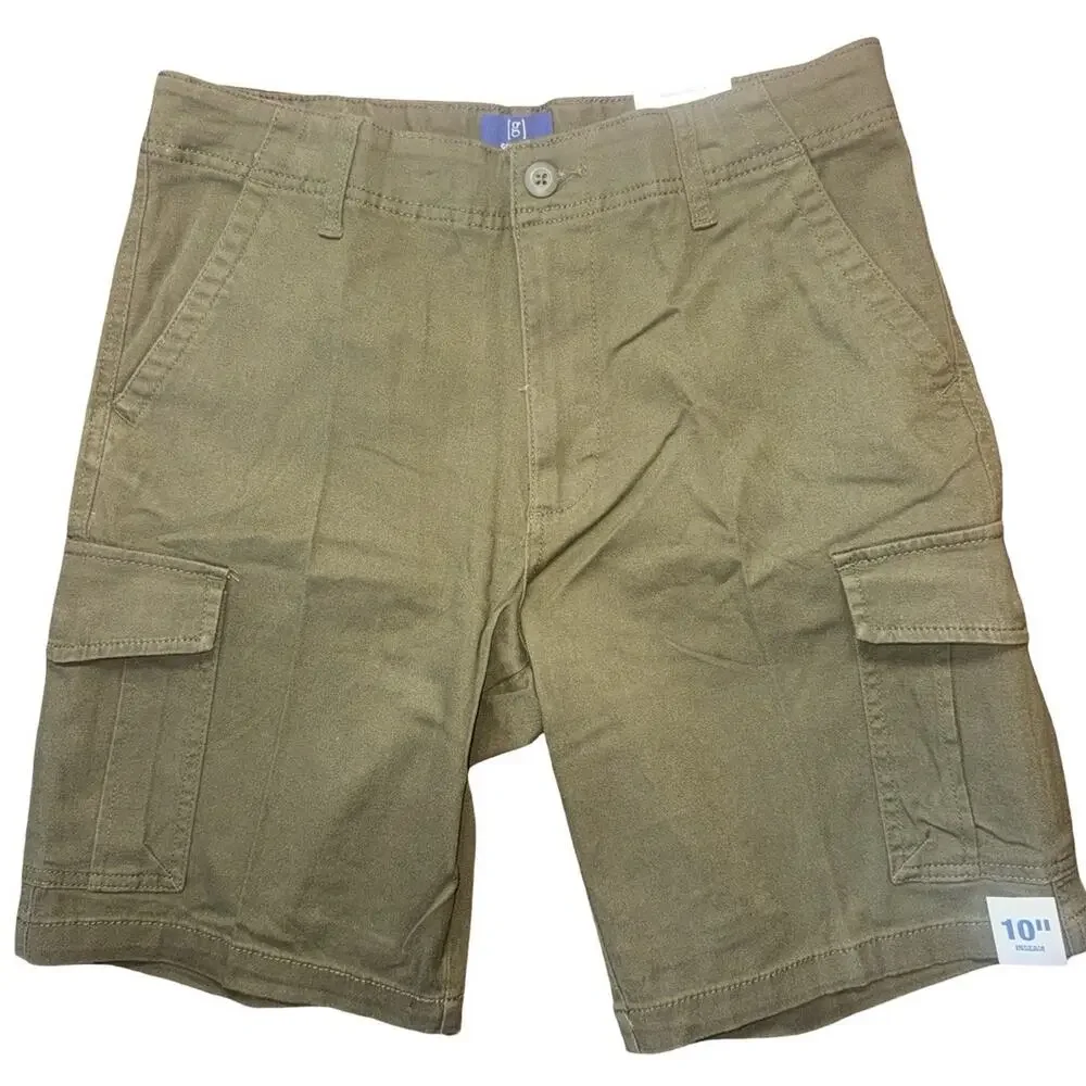 George Men’s Cargo Shorts Size 30 Olive Green Military Utility NWT